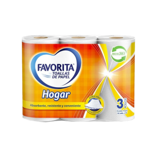Toalla Favorita 3ud x 10m x 8pq