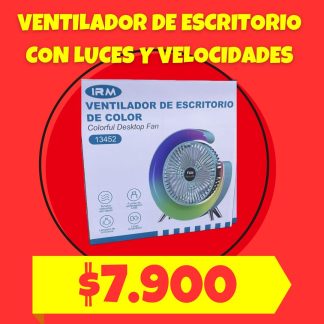 Ventilador USB recargable con luces